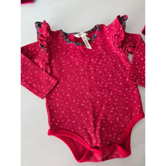Matilda Jane Red Christmas Tree Long Sleeve Ruffle Bodysuit Pants Set 18-24M - Picture 3 of 6